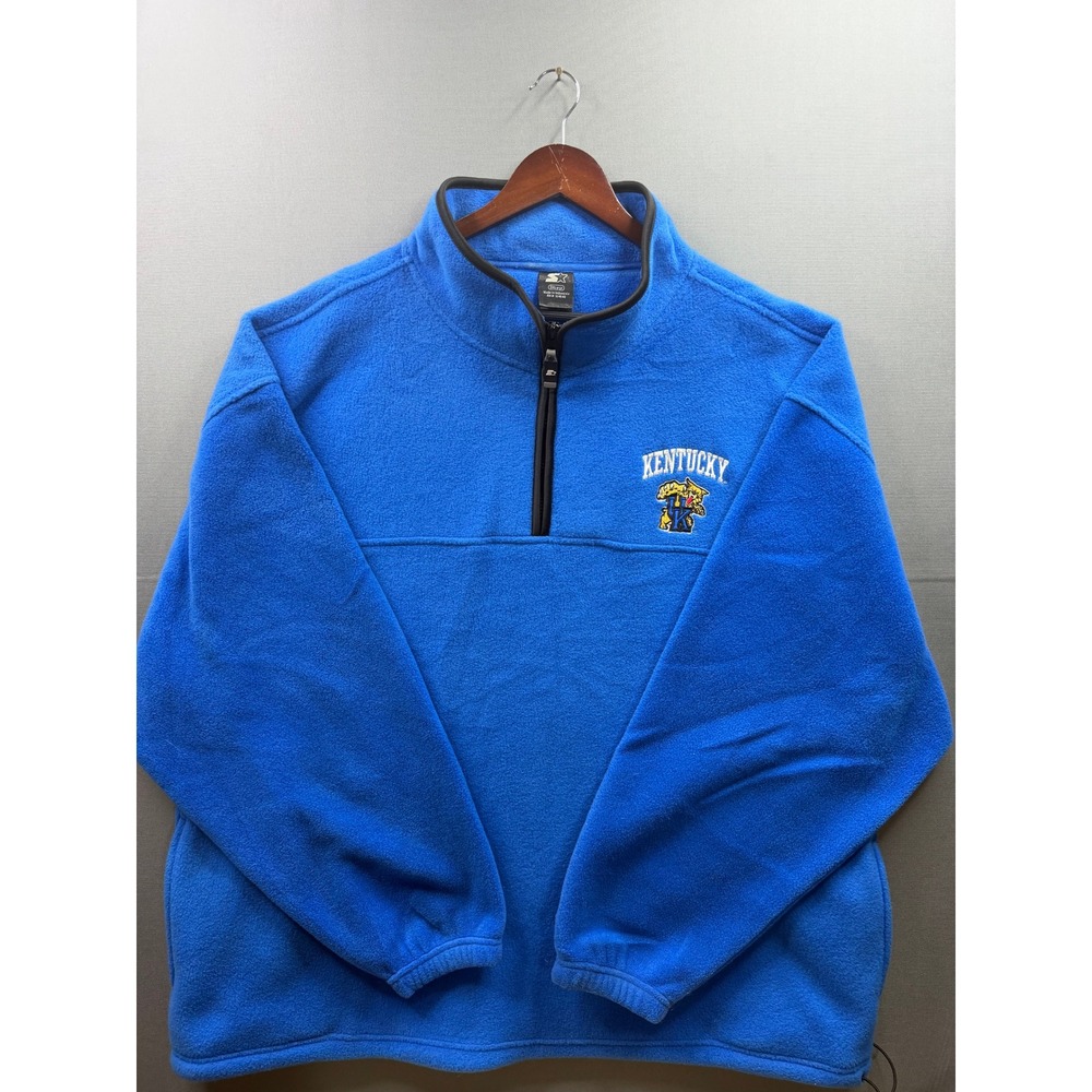 Starter Pullover Mens Blue Kentucky Wildcats Quarter Zip Fleece 3XL